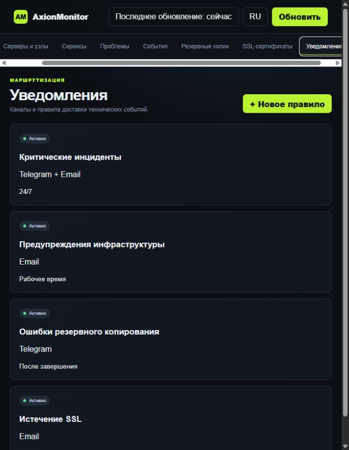 AxionMonitor — Уведомления